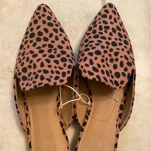 Loft Leopard print mules/flats.